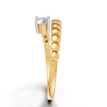 Load image into Gallery viewer, Twisted Diamond Flower Ring - 18Kt Gold Vermeil
