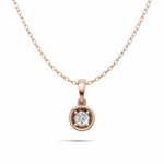 Load image into Gallery viewer, Bezel Set Diamond Solitaire Pendant(without chain) - 18Kt Rose Gold vermeil
