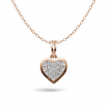 Load image into Gallery viewer, Diamond Flooded Heart Pendant(without chain) - 18Kt Rose Gold vermeil
