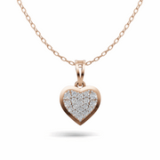 Diamond Flooded Heart Pendant(without chain) - 18Kt Rose Gold vermeil