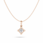 Load image into Gallery viewer, Beaded Edge Diamond Solitaire Pendant(without chain) - 18Kt Rose Gold vermeil
