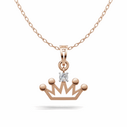 Princess Crown Pendant(without chain) - 18Kt Rose Gold vermeil