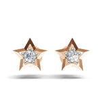 Load image into Gallery viewer, Open Star Diamond Earring - 18Kt Rose Gold vermeil
