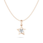 Load image into Gallery viewer, Open Star Diamond Pendant(without chain) - 18Kt Rose Gold vermeil
