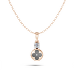 Load image into Gallery viewer, Luck &amp; Sparkle Diamond Pendant(without chain) - 18Kt Rose Gold vermeil
