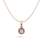 Load image into Gallery viewer, Bezel Set Diamond Solitaire Pendant(without chain) - 18Kt Rose Gold vermeil

