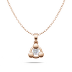 Load image into Gallery viewer, Floating Diamond Solitaire Pendant(without chain) - 18Kt Rose Gold vermeil
