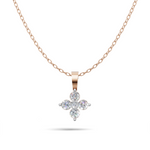 Load image into Gallery viewer, Flower Diamond Cluster Pendant(without pendant) - 18Kt Rose Gold vermeil

