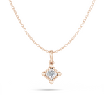 Load image into Gallery viewer, Beaded Edge Diamond Solitaire Pendant(without chain) - 18Kt Rose Gold vermeil
