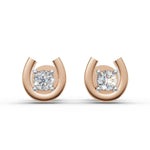 Load image into Gallery viewer, Good Luck Diamond Earring - 18Kt Rose Gold vermeil