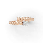 Load image into Gallery viewer, Twisted Diamond Flower Ring - 18Kt Rose Gold Vermeil
