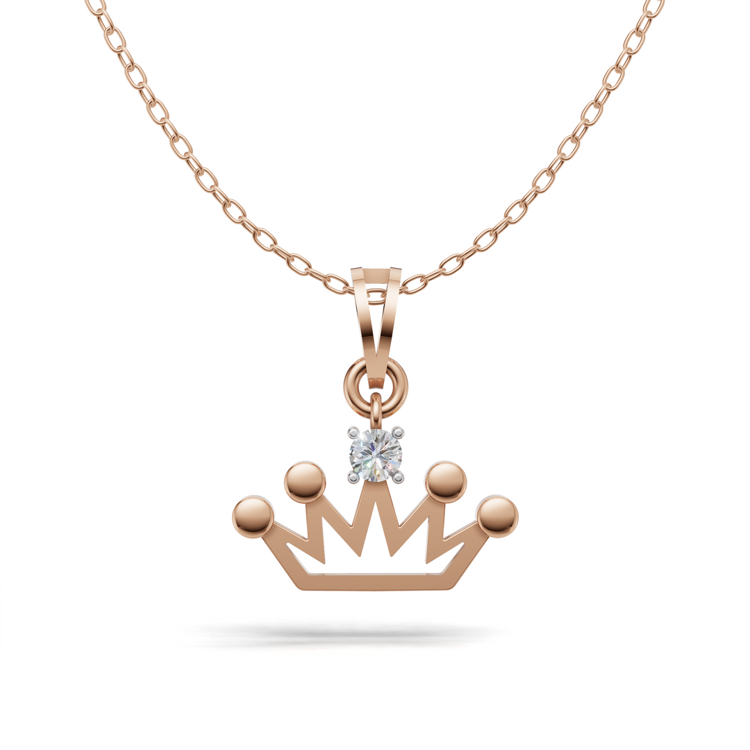 Princess Crown Pendant(without chain) - 18Kt Rose Gold vermeil