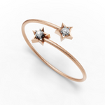 Load image into Gallery viewer, Twin Star Diamond Open Bracelet - 18Kt Rose Gold vermeil
