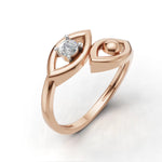 Load image into Gallery viewer, Evil Eye Ring - 18Kt Rose Gold vermeil

