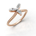 Load image into Gallery viewer, Rope Blossom Ring - 18Kt Rose Gold vermeil
