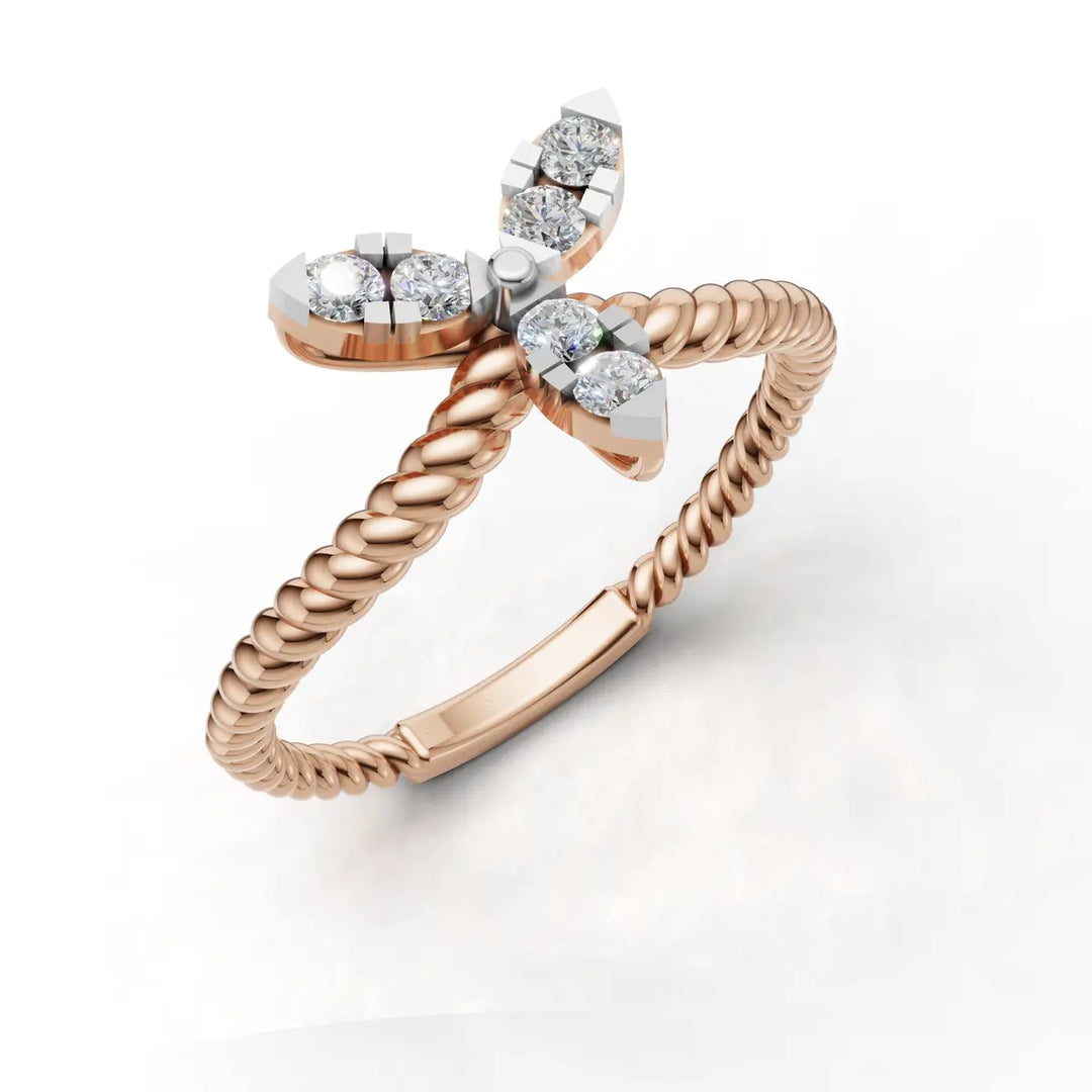 Rope Blossom Ring - 18Kt Rose Gold vermeil