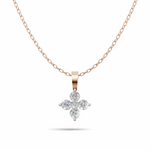 Load image into Gallery viewer, Flower Diamond Cluster Pendant(without pendant) - 18Kt Rose Gold vermeil