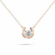 Good Luck Diamond Pendant(without chain) - 18Kt Rose Gold vermeil