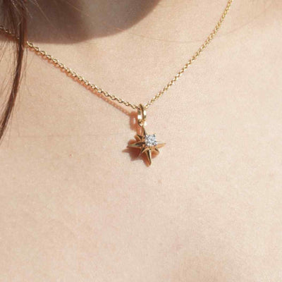 Sun Star Pendant - 18Kt Gold vermeil