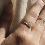 Load image into Gallery viewer, Twisted Diamond Flower Ring - 18Kt Gold Vermeil