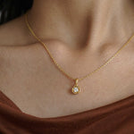 Load image into Gallery viewer, Bezel Set Diamond Solitaire Pendant - 18Kt Gold vermeil