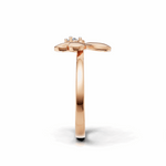 Load image into Gallery viewer, Heart Petal Clover Diamond Ring - 18Kt Rose Gold vermeil
