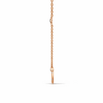 Load image into Gallery viewer, Bar &amp; Circle Diamond Necklace-18Kt Rose Gold vermeil
