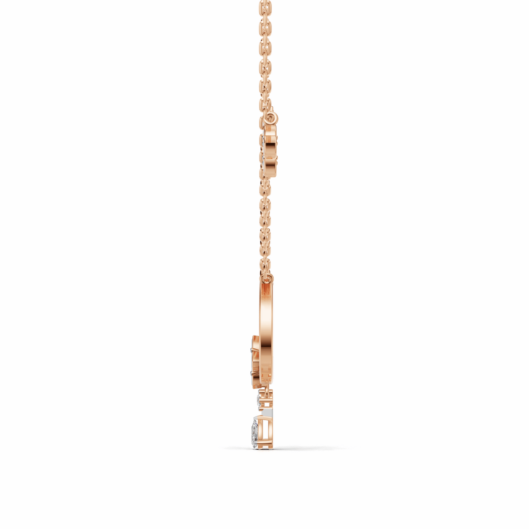 "Zen Blossom Drop" Necklace-18Kt Rose Gold vermeil