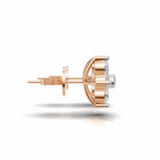Flower Diamond Cluster Earring - 18Kt Rose Gold vermeil