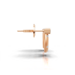Load image into Gallery viewer, Circle &amp; Bar Diamond Stud Earrings-18Kt Rose Gold vermeil
