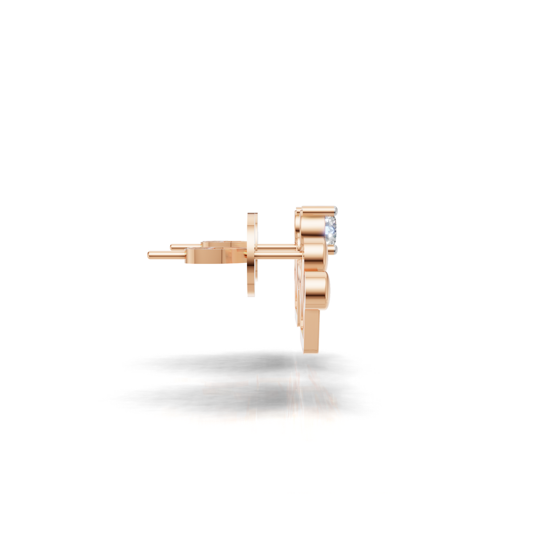 Princess Crown Earring - 18Kt Rose Gold vermeil