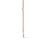 Load image into Gallery viewer, Bar &amp; Circle Diamond Necklace-18Kt Rose Gold vermeil
