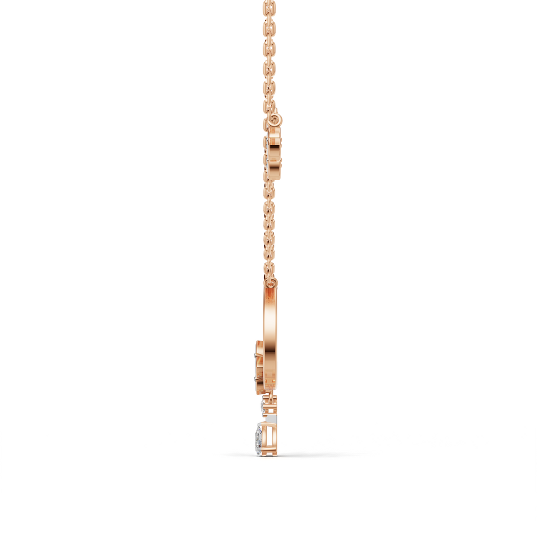 "Zen Blossom Drop" Necklace-18Kt Rose Gold vermeil