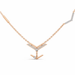 Load image into Gallery viewer, &quot;Arrow of Light&quot; Diamond Necklace-18Kt Rose Gold vermeil
