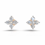 Load image into Gallery viewer, Flower Diamond Cluster Earring - 18Kt Rose Gold vermeil
