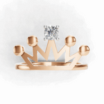 Load image into Gallery viewer, Crown Solitaire Ring - 18kt Rose Gold vermeil
