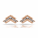 Load image into Gallery viewer, Arrowhead Diamond Studs Earring- 18Kt Rose Gold vermeil
