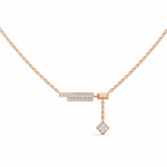 Load image into Gallery viewer, The &quot;Line &amp; Kite&quot; Necklace-18Kt Rose Gold vermeil
