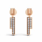 Load image into Gallery viewer, The &quot;Bar &amp; Stud&quot; Earrings-18Kt Rose Gold vermeil
