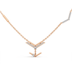 Load image into Gallery viewer, &quot;Arrow of Light&quot; Diamond Necklace-18Kt Rose Gold vermeil
