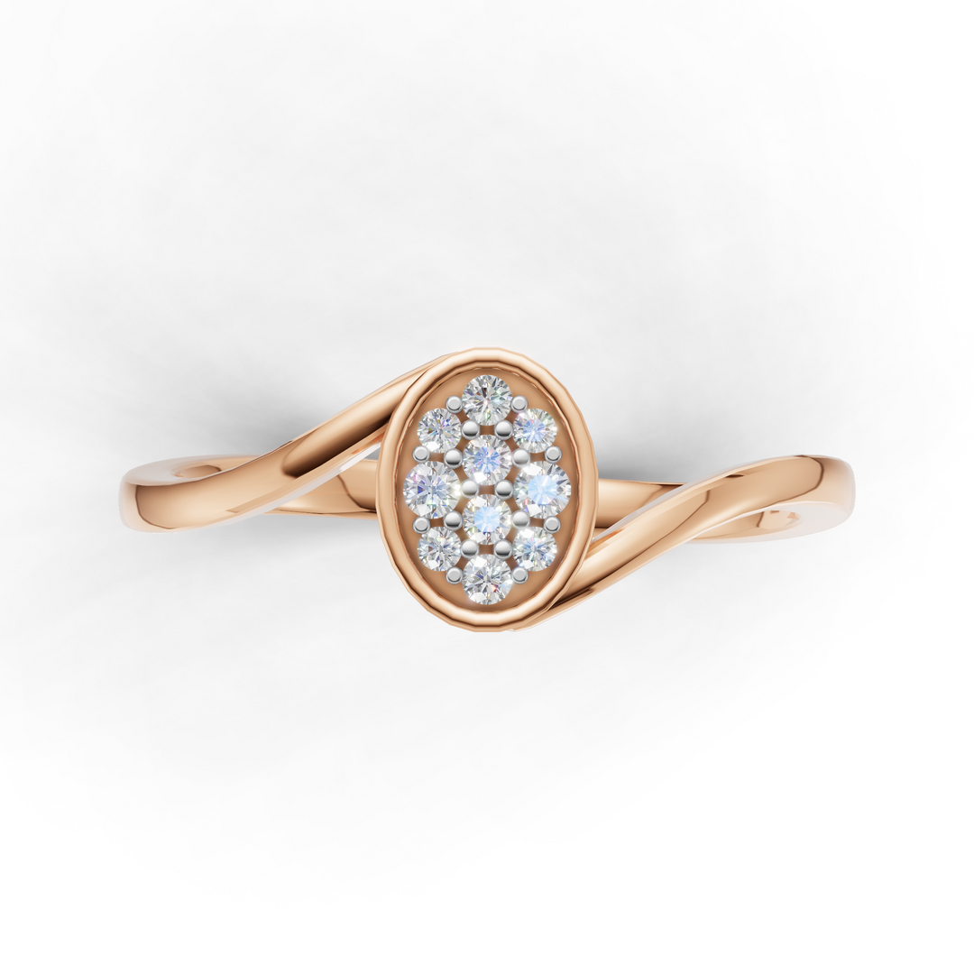 Stardust Swirl Ring - 18Kt Rose Gold vermeil