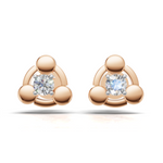 Load image into Gallery viewer, Floating Diamond Solitaire Earring - 18Kt Rose Gold vermeil
