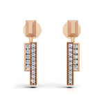Load image into Gallery viewer, The &quot;Bar &amp; Stud&quot; Earrings-18Kt Rose Gold vermeil

