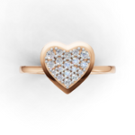 Load image into Gallery viewer, Diamond Flooded Heart Ring - 18Kt Rose Gold vermeil
