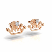 Princess Crown Earring - 18Kt Rose Gold vermeil