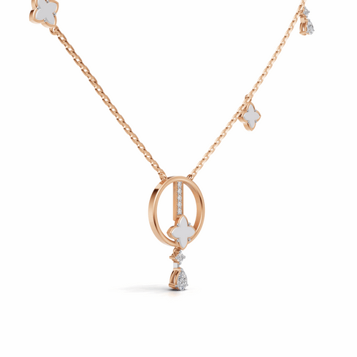 "Zen Blossom Drop" Necklace-18Kt Rose Gold vermeil