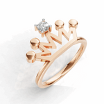 Load image into Gallery viewer, Crown Solitaire Ring - 18kt Rose Gold vermeil
