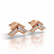 Arrowhead Diamond Studs Earring- 18Kt Rose Gold vermeil