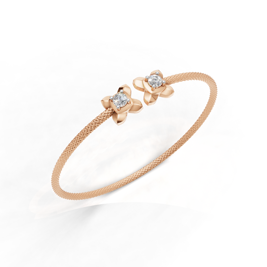 Golden Cross Bracelet - 18Kt Rose Gold vermeil