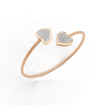 Load image into Gallery viewer, Twin Hearts Bracelet - 18Kt Rose Gold vermeil
